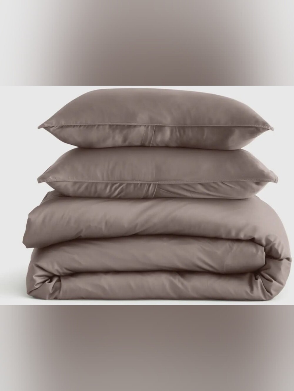 Quince NEW Bamboo Duvet Cover Set With Shams King/Cal King Color Stone
